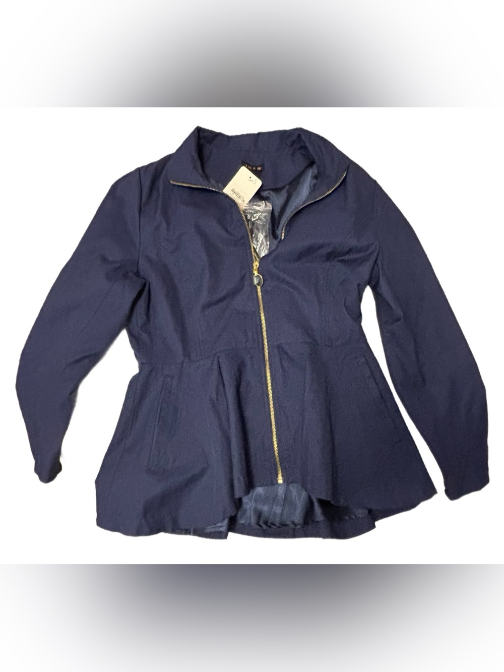 IMAN - NWT Navy Blue Chic Poplin Zipper Cotton Blend Jacket Size S
NEW WITH TAGS